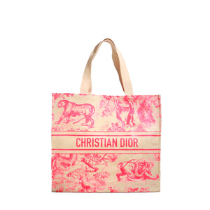 DIOR - Sac cabas Dioriviera Dior en raphia toile de jouy rose