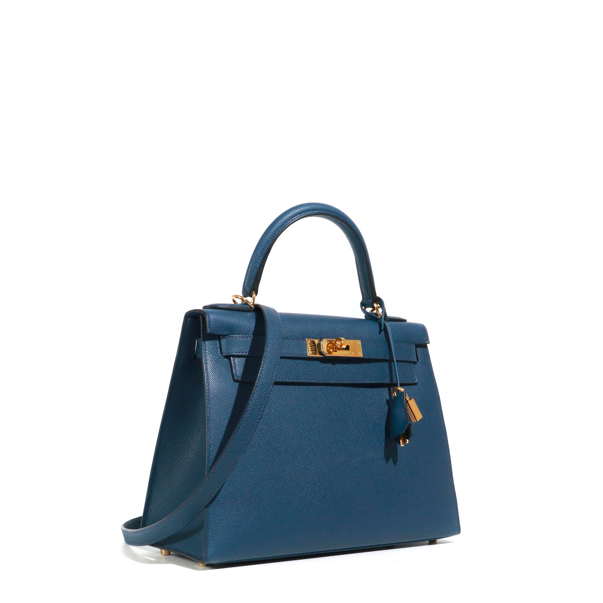 HERMÈS - Hermès Sellier Kelly 28 handbag in Prussian Blue Epsom leather