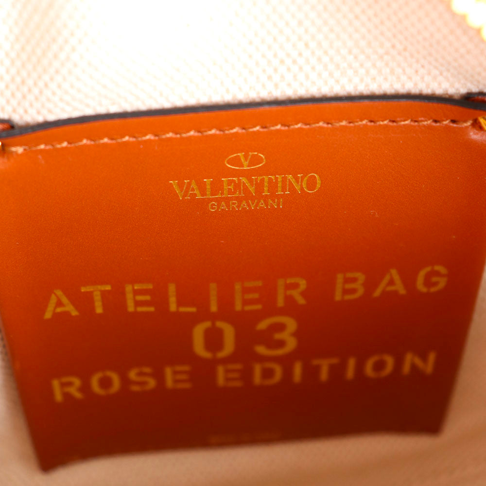 VALENTINO - Sac à bandoulière Round Atelier Rose en cuir marron