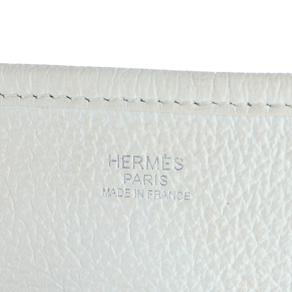 HERMÈS - Sac à bandoulière Evelyne 29 cuir Clémence blanc