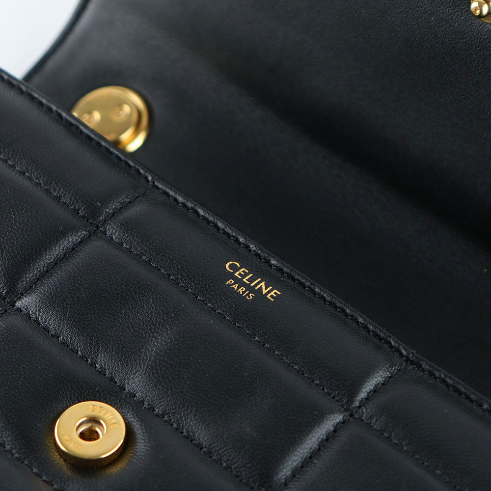 CELINE - Quilted Shoulder Bag in black leather