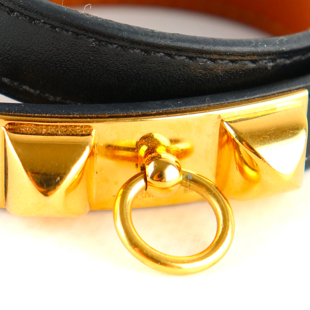 HERMÈS - Rivale double tour bracelet in black leather