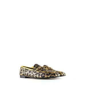 GUCCI - Jordaan loafers with gold sequins leopard pattern (T40)