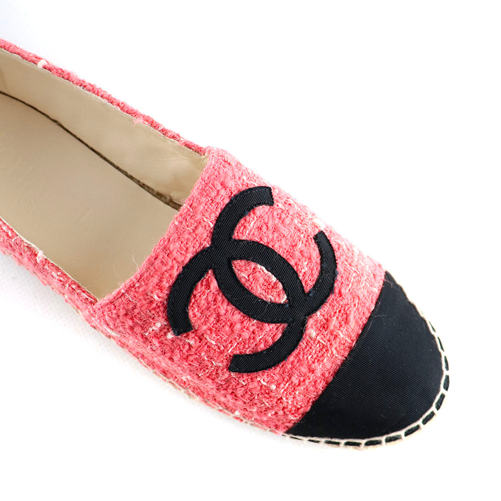 CHANEL - Espadrilles en tweed rose (T39)