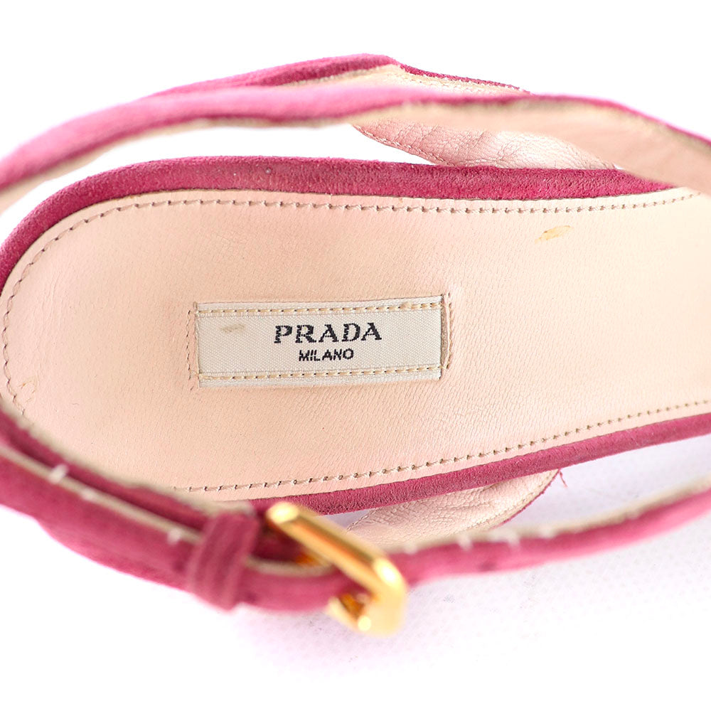 PRADA - Purple suede heeled sandals (T38.5)