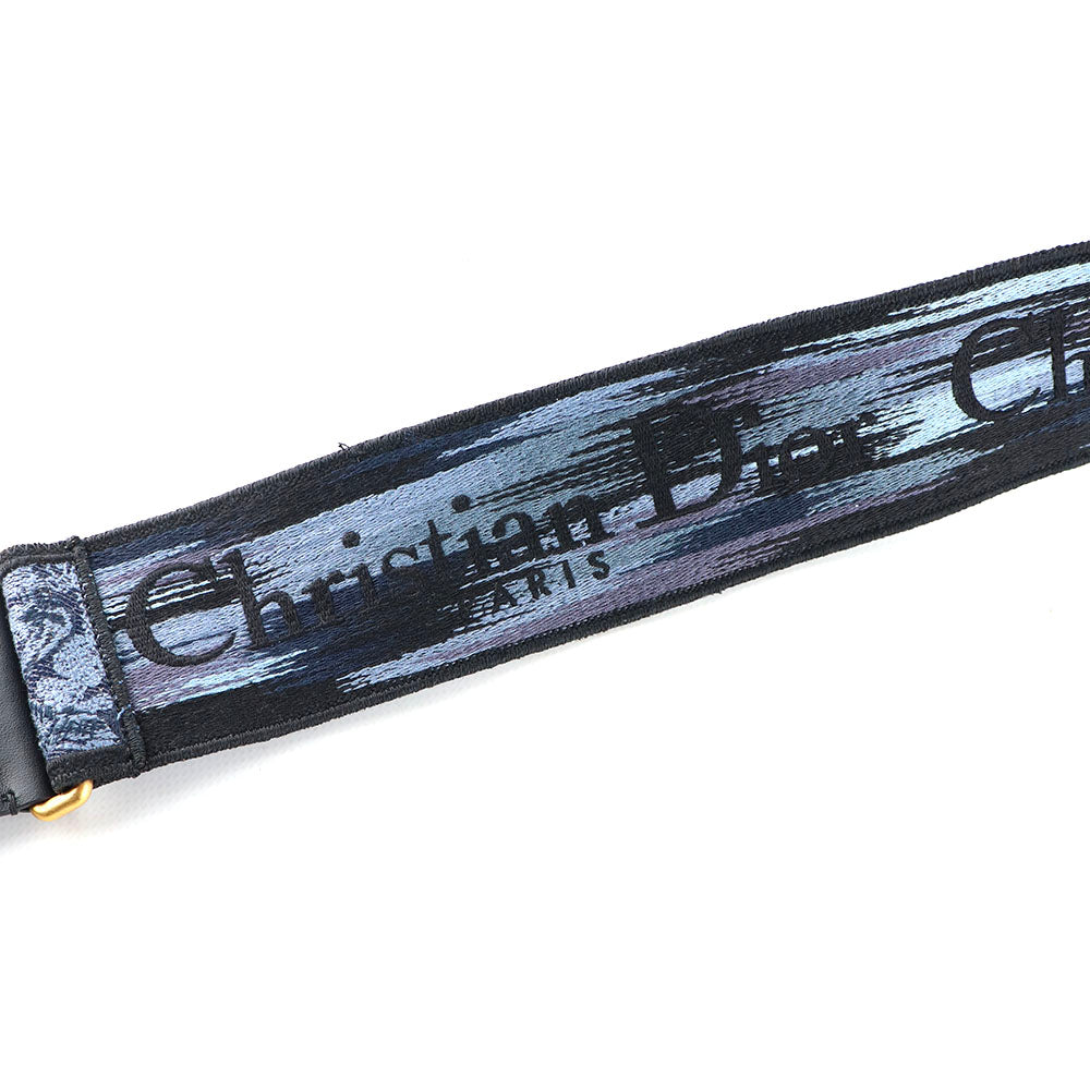 DIOR - Adjustable bag strap in navy blue and black canvas