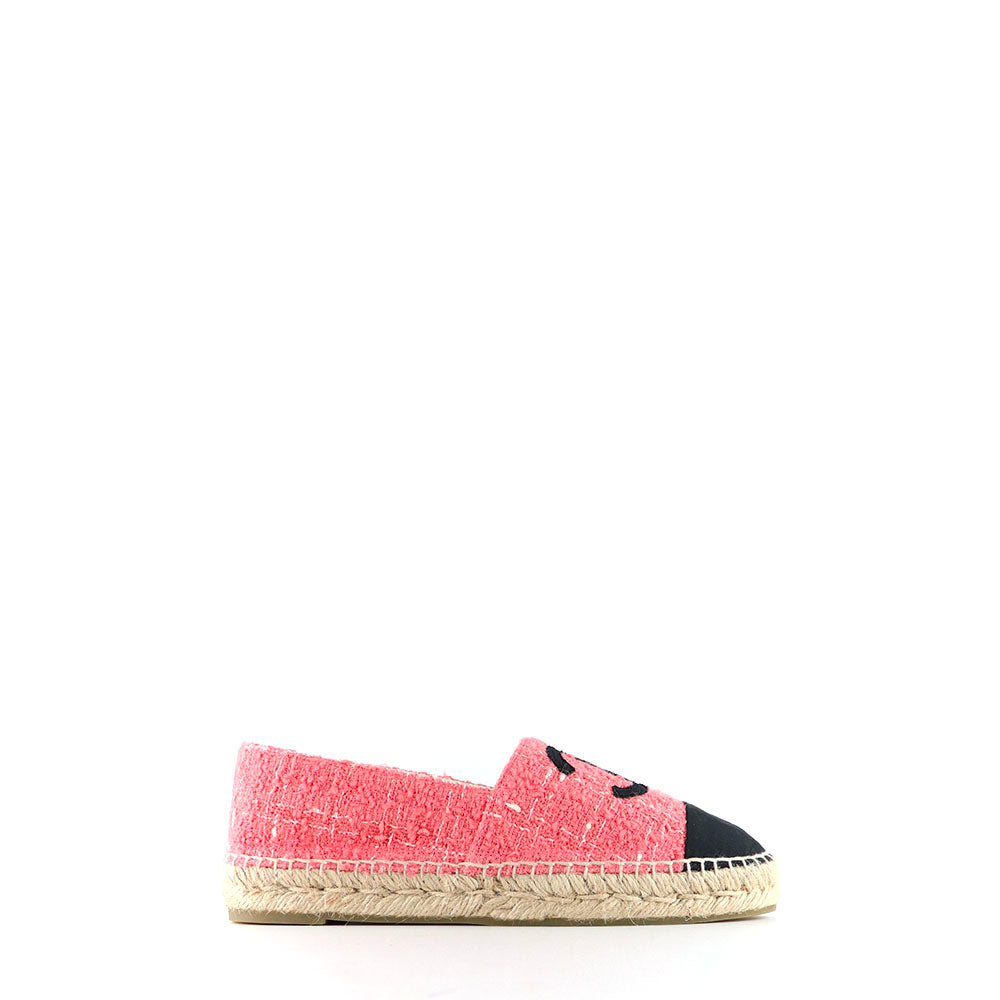 CHANEL - Espadrilles en tweed rose (T39)