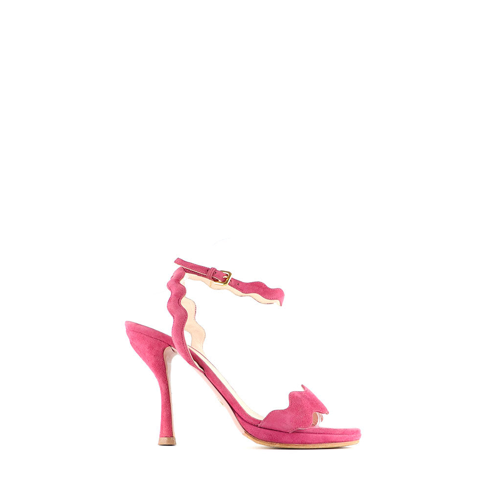 PRADA - Purple suede heeled sandals (T38.5)