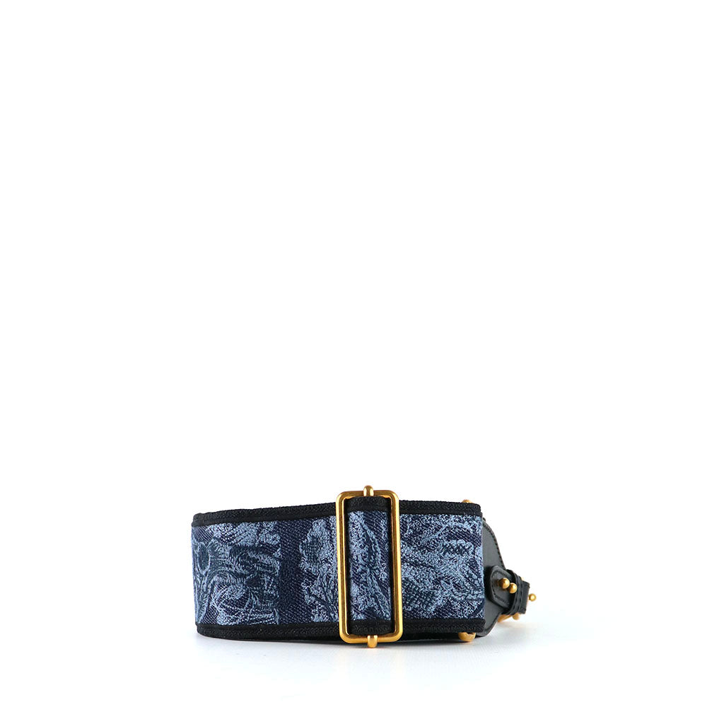 DIOR - Bandoulière de sac réglable en toile bleu marine et noire