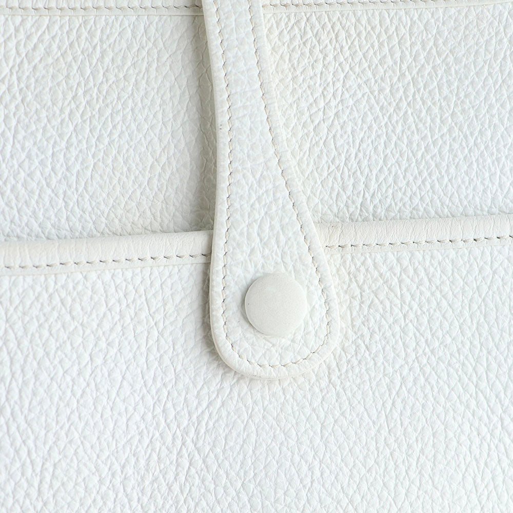HERMÈS - Sac à bandoulière Evelyne 29 cuir Clémence blanc