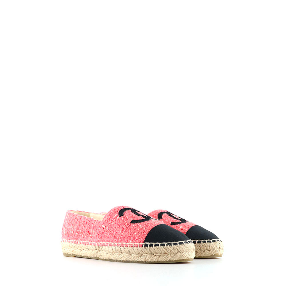 CHANEL - Espadrilles en tweed rose (T39)