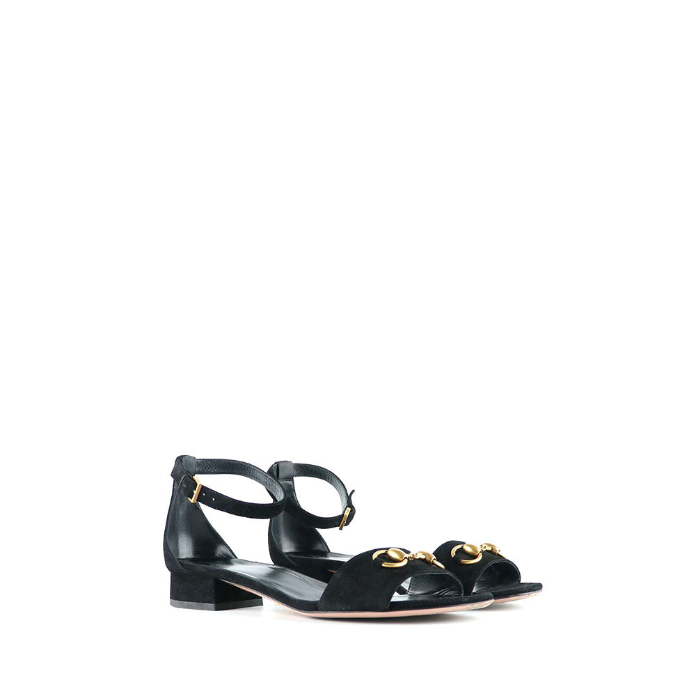 GUCCI - Sandales en daim noir Mors (T39,5)