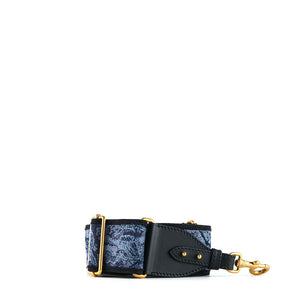 DIOR - Adjustable bag strap in navy blue and black canvas