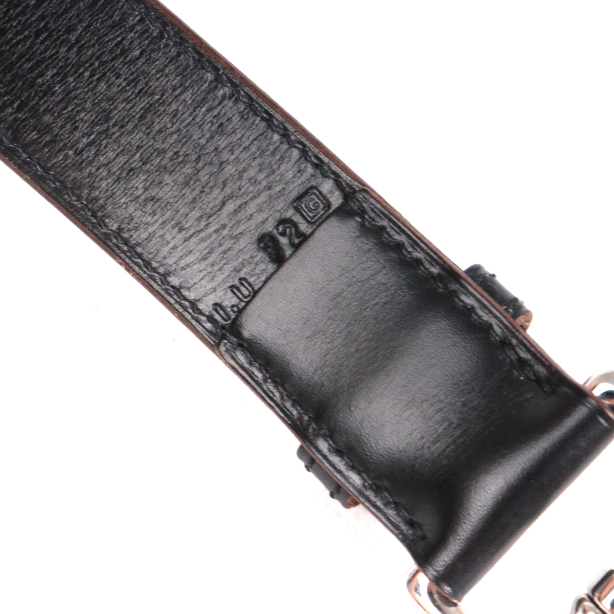 HERMÈS - Ceinture Etrivière Hermès en cuir noir (T75)