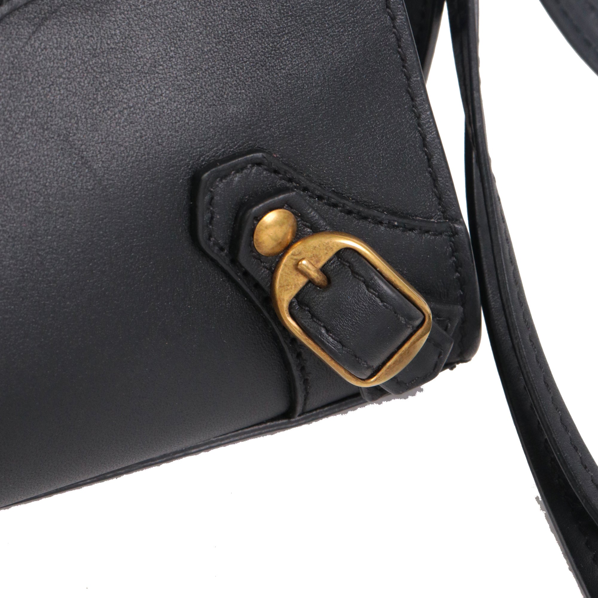 BALENCIAGA - Neo Classic nano shoulder bag in black grained leather