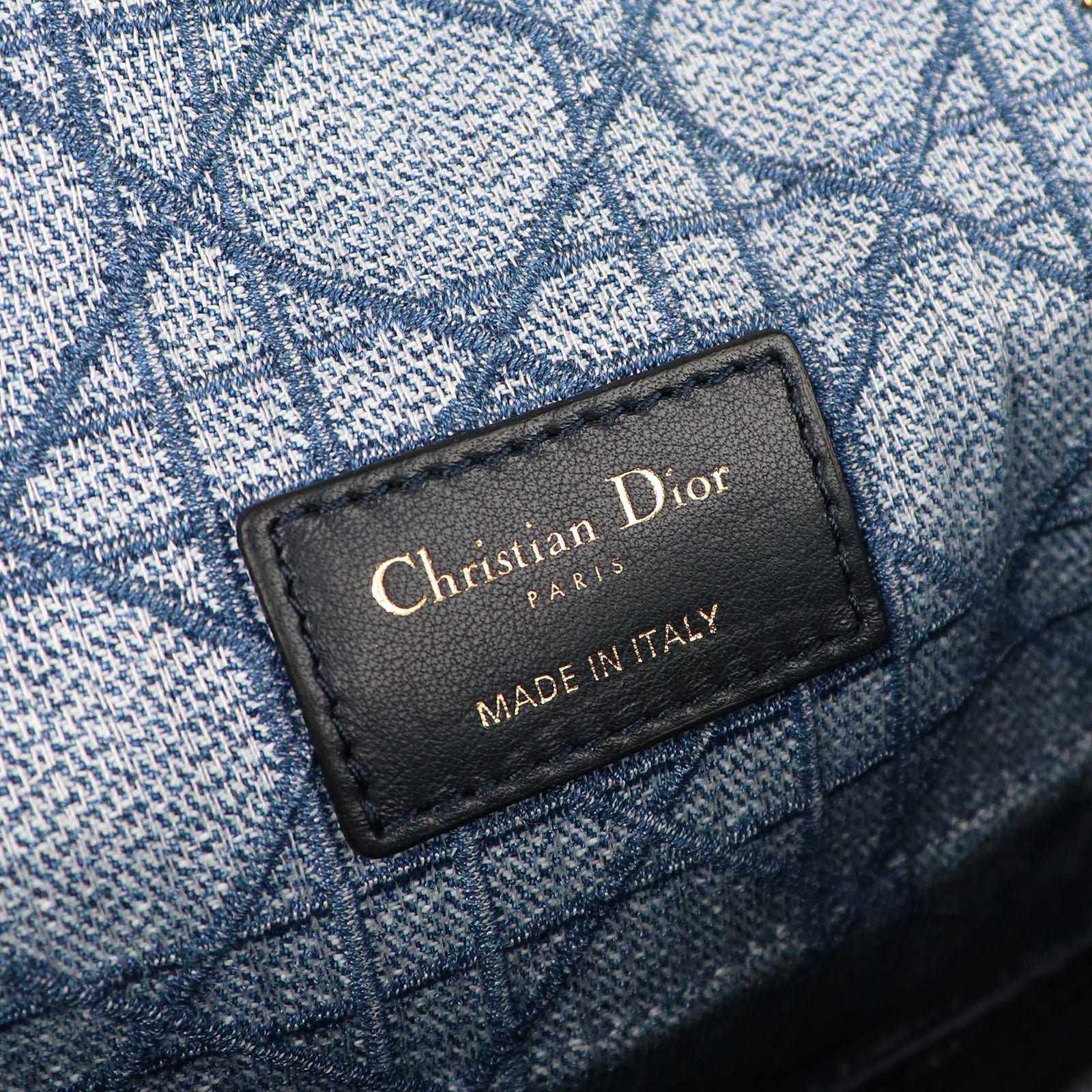 DIOR - Caro Small denim shoulder bag