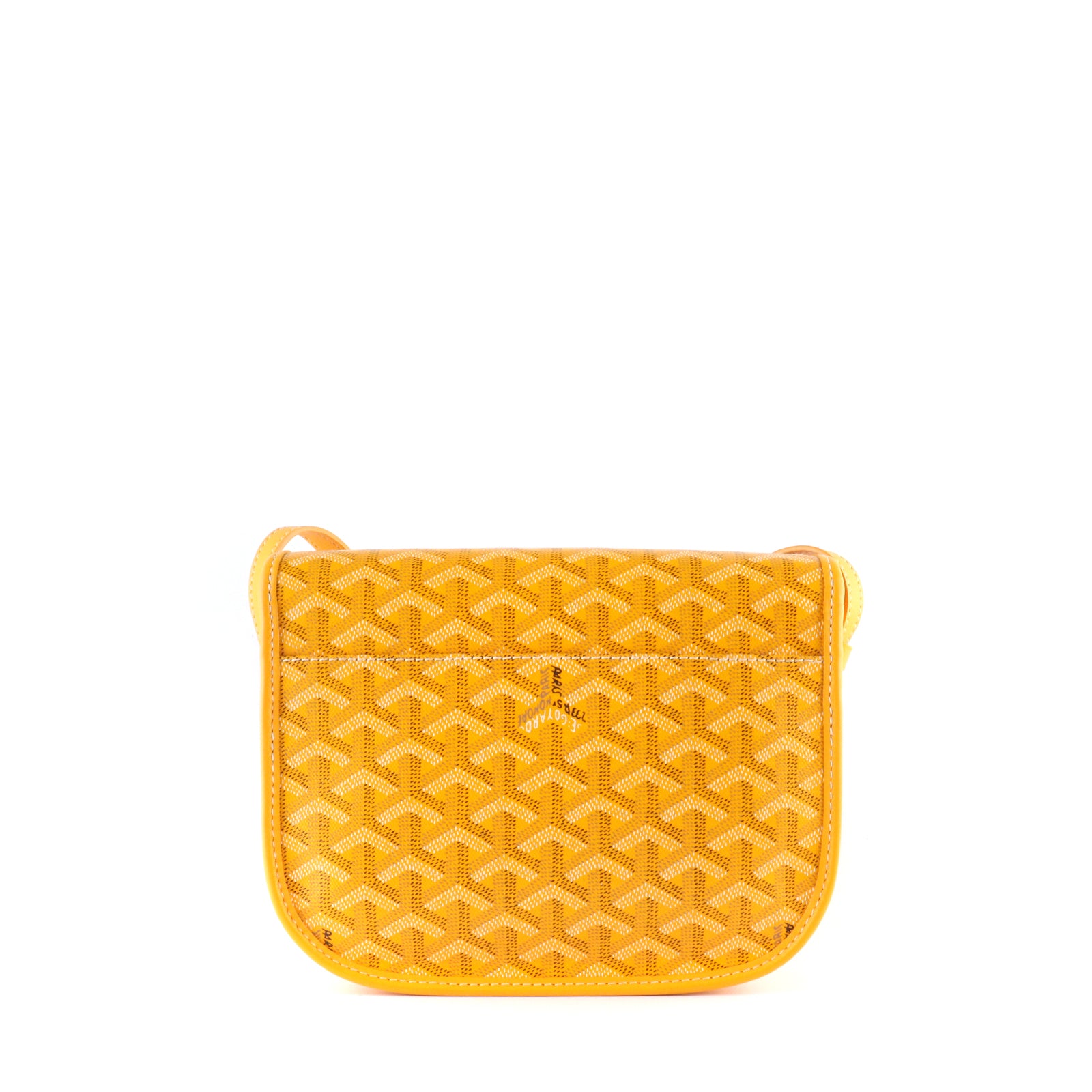 GOYARD - Sac à bandoulière Belvédère PM Goyard en toile enduite et cuir jaune