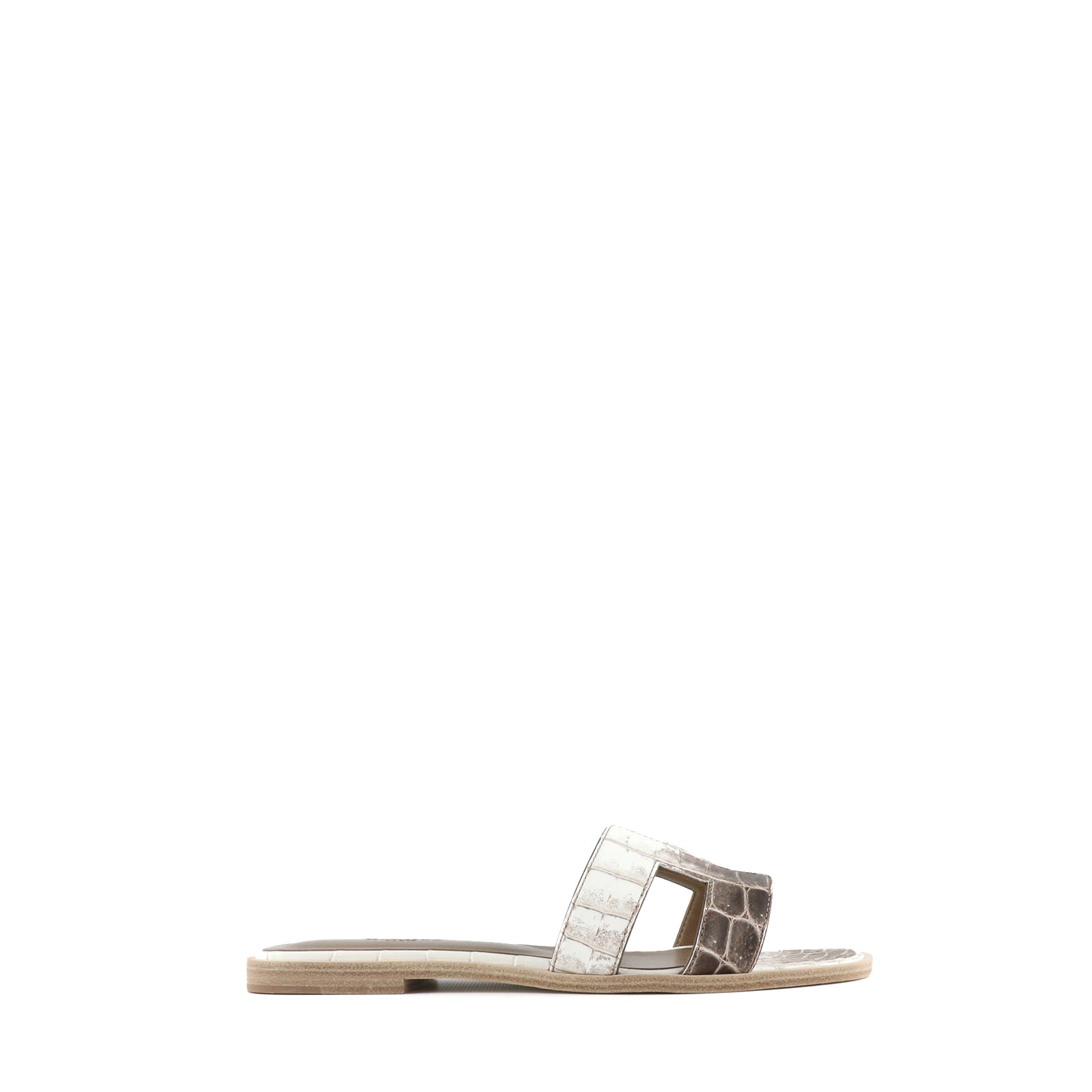 HERMÈS - Sandales Oran Himalaya en cuir exotique en alligator (T37)