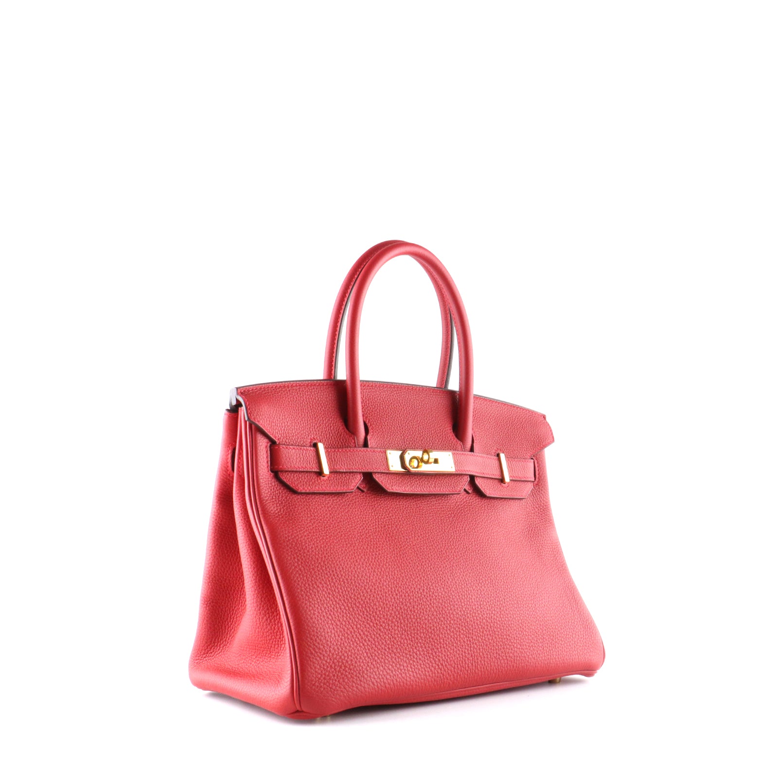 HERMÈS - Sac à main Birkin 30 en cuir togo rouge