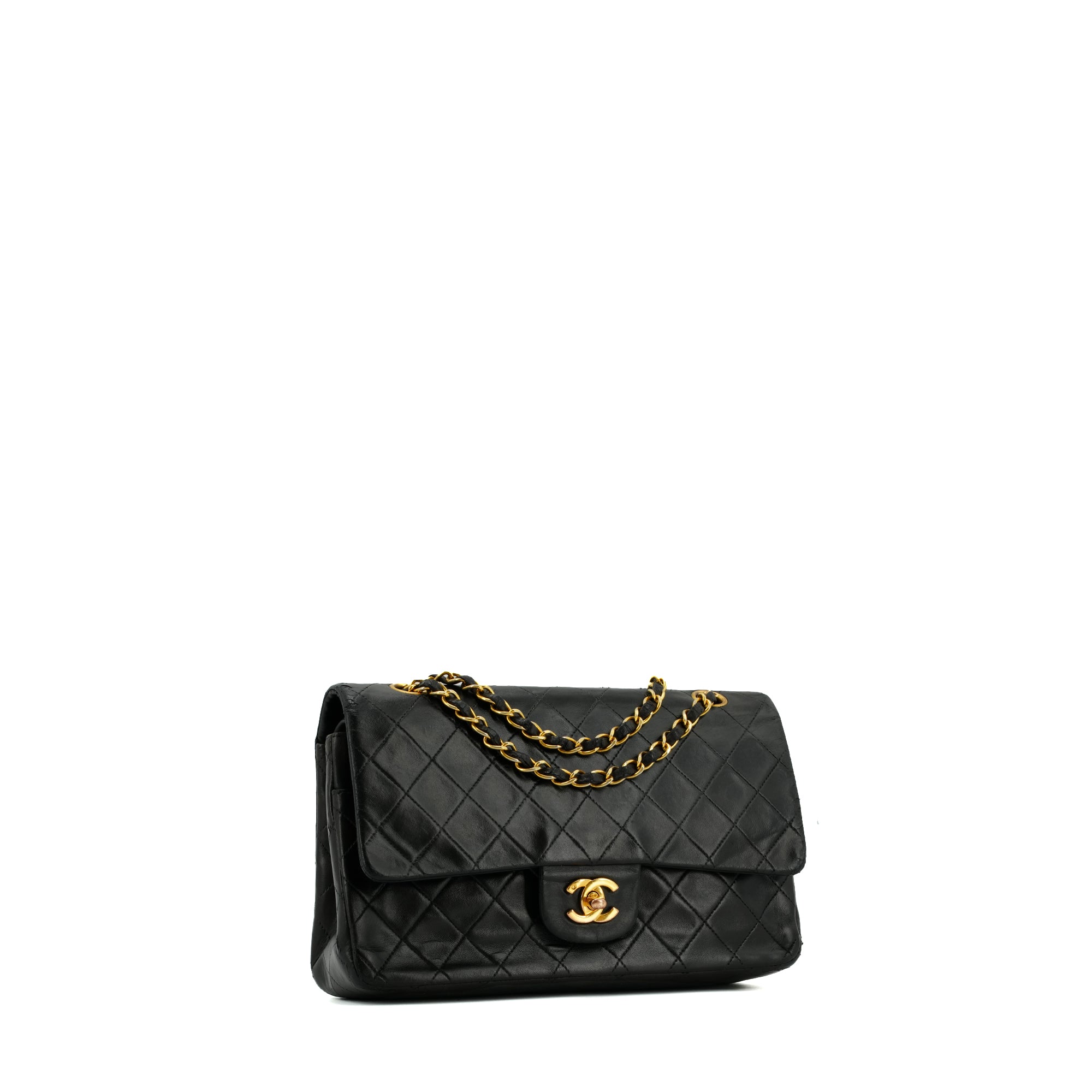 CHANEL - Sac à main Classique/Timeless 11.12 Chanel en cuir matelassé noir vintage