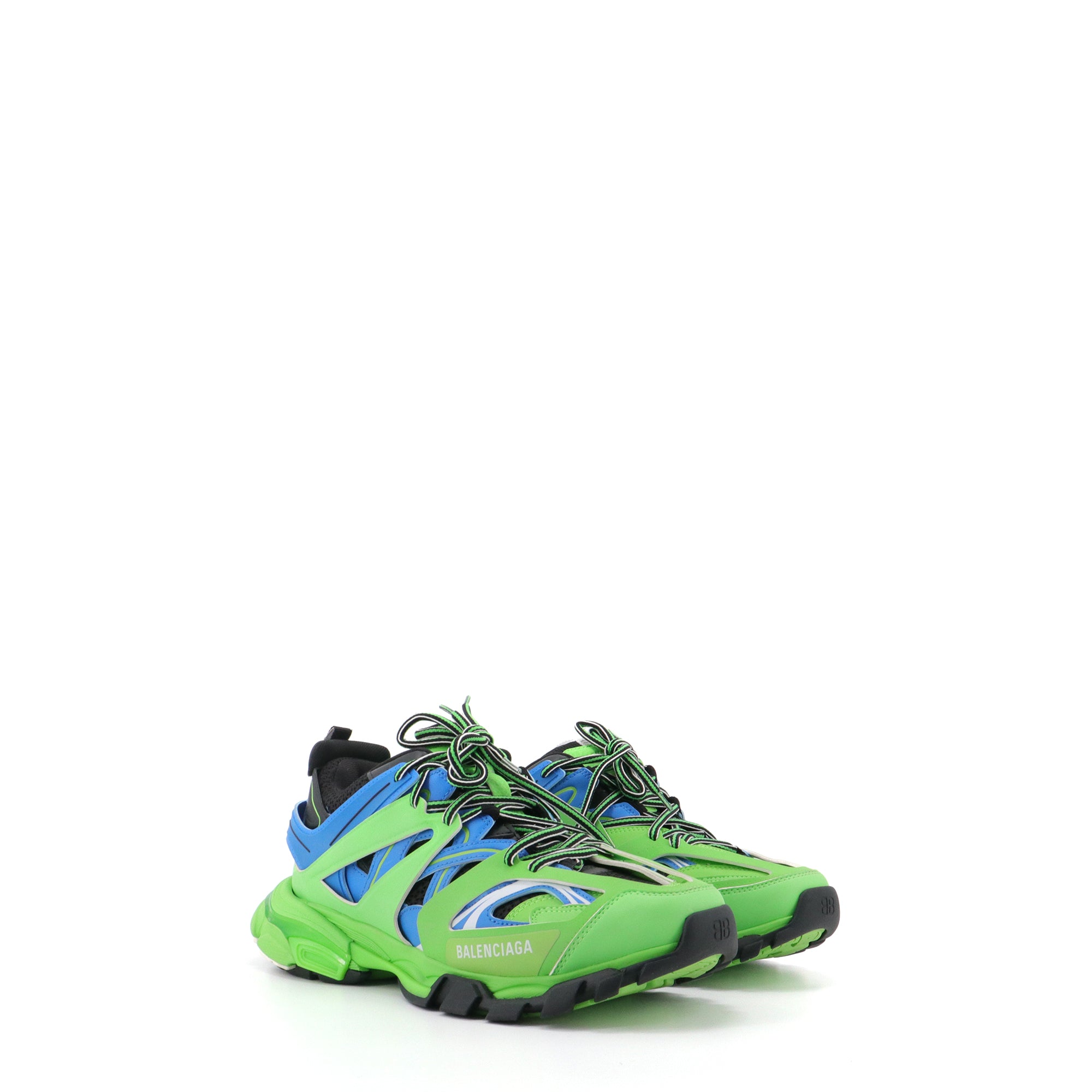 BALENCIAGA - Sneakers Track Balenciaga en cuir vert et bleu (T42)