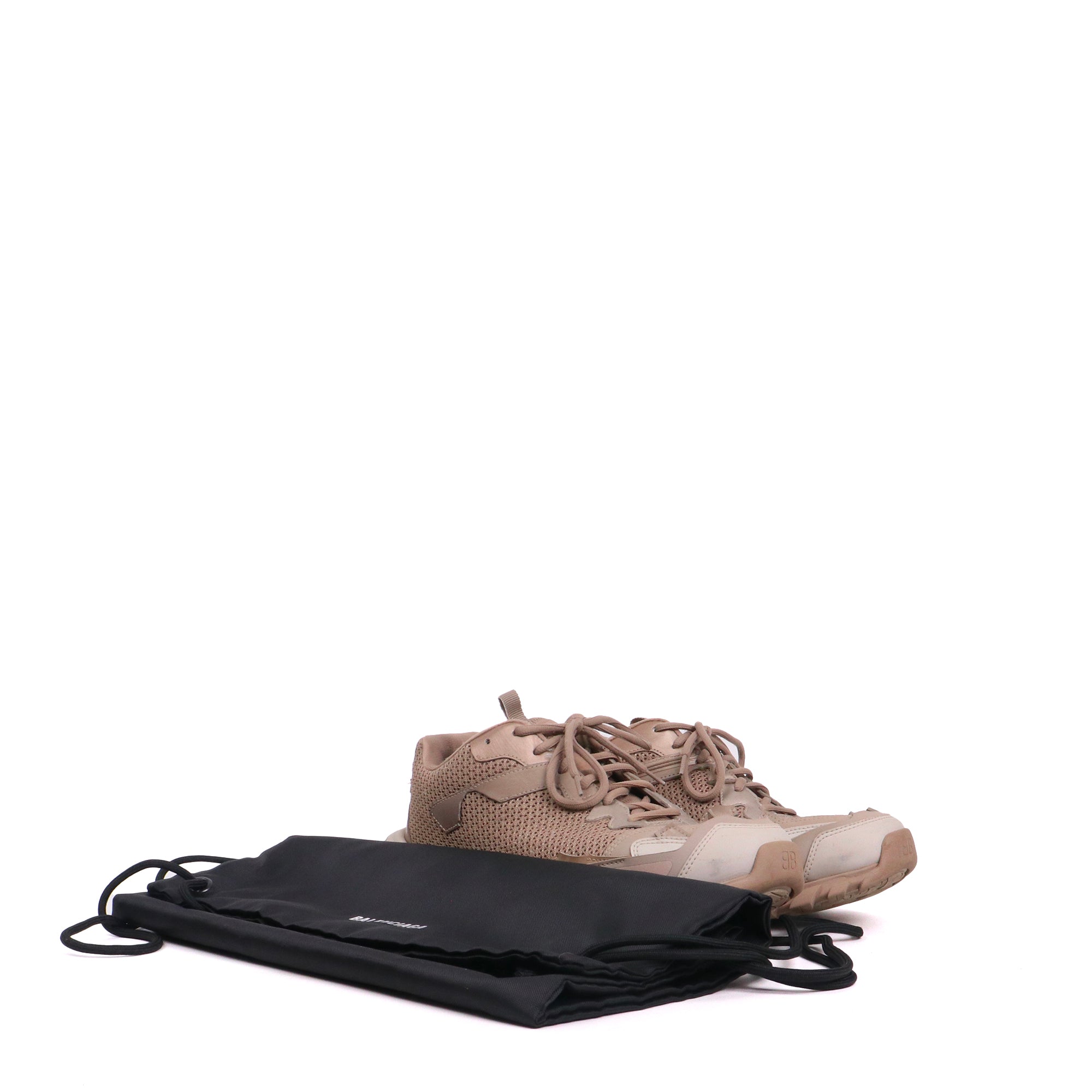 BALENCIAGA - Baskets Track Balenciaga en cuir et toile marron (T42)