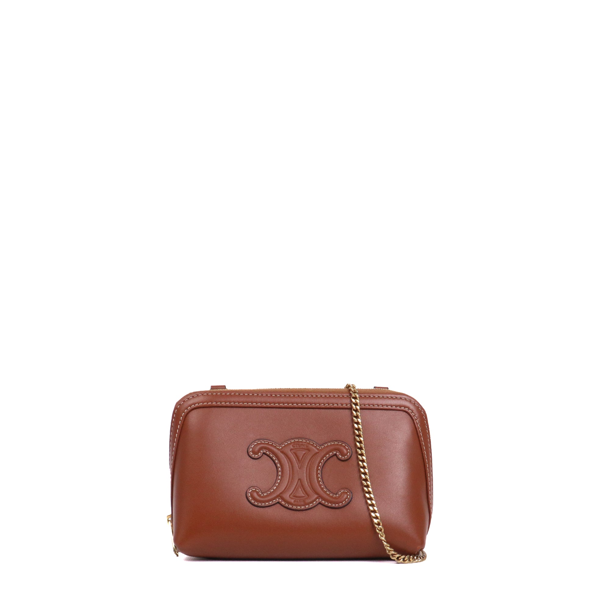 CELINE - Sac à bandoulière Triomphe Celine en cuir marron