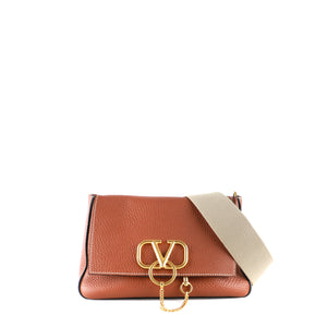 VALENTINO - VSling shoulder bag in brown grained leather