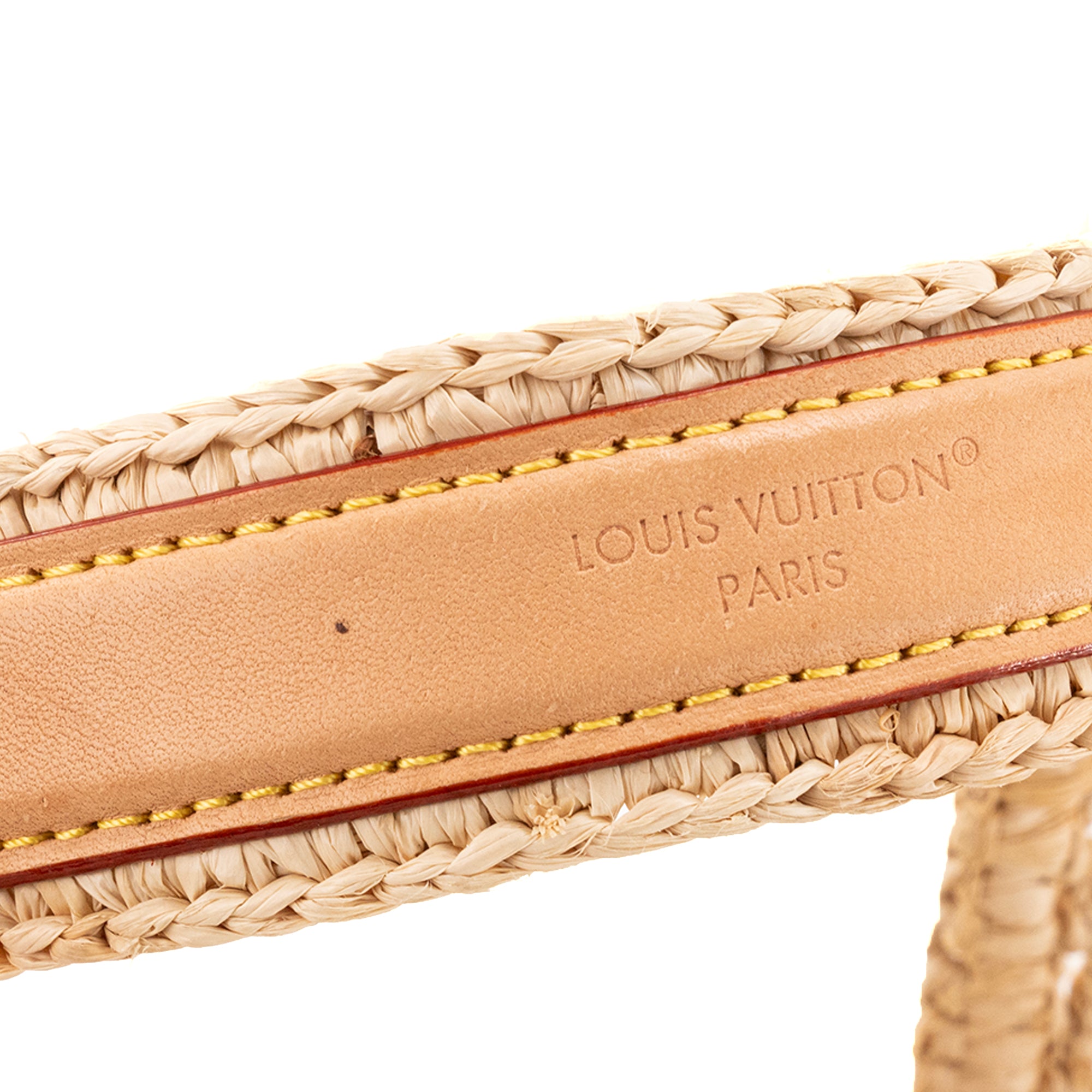 LOUIS VUITTON - Sac cabas Onthego MM Louis Vuitton en paille et cuir naturel