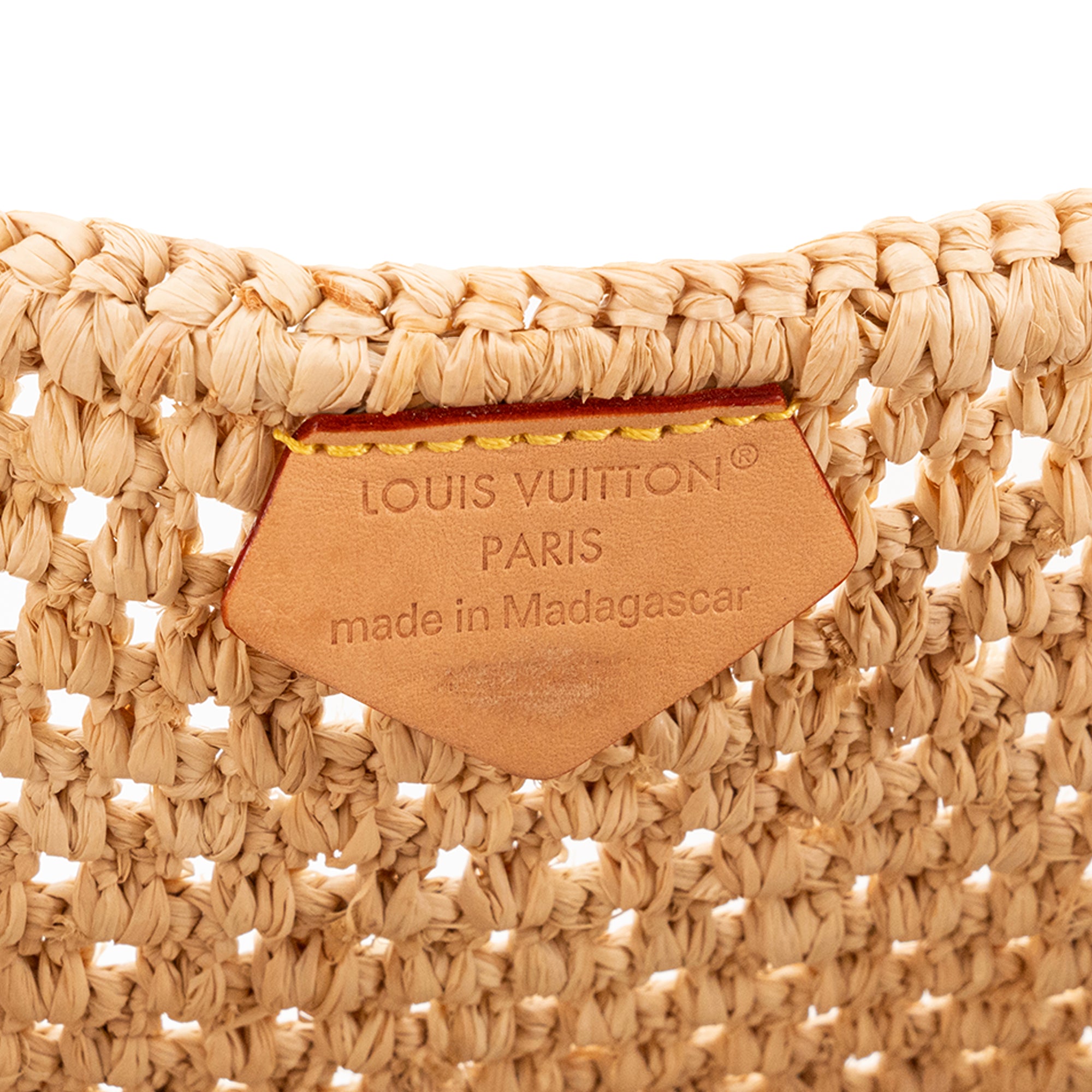 LOUIS VUITTON - Sac cabas Onthego MM Louis Vuitton en paille et cuir naturel