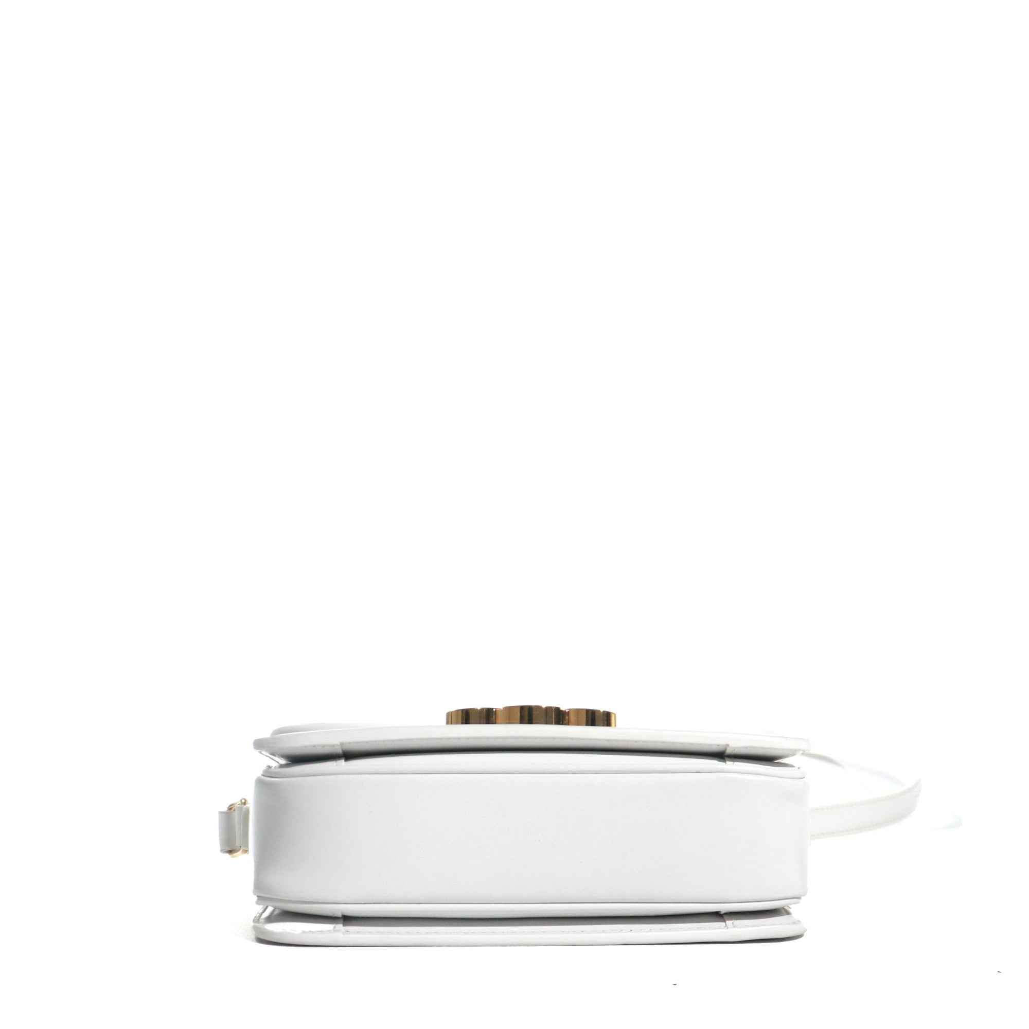 CELINE - Triomphe teen shoulder bag in artic white box leather