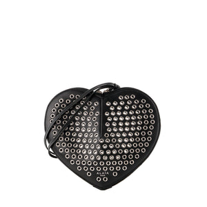ALAÏA - Sac à bandoulière Le Coeur Alaïa en cuir lisse noir et oeillets argentés