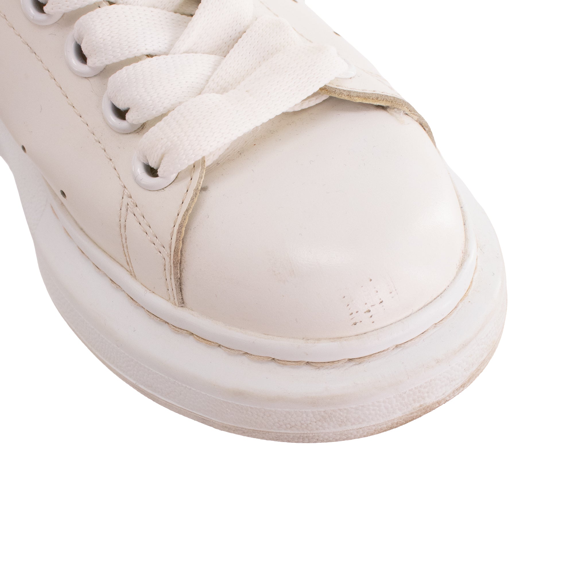 ALEXANDER MCQUEEN - Oversize Alexander Mcqueen sneakers in white and pink leather (T38)