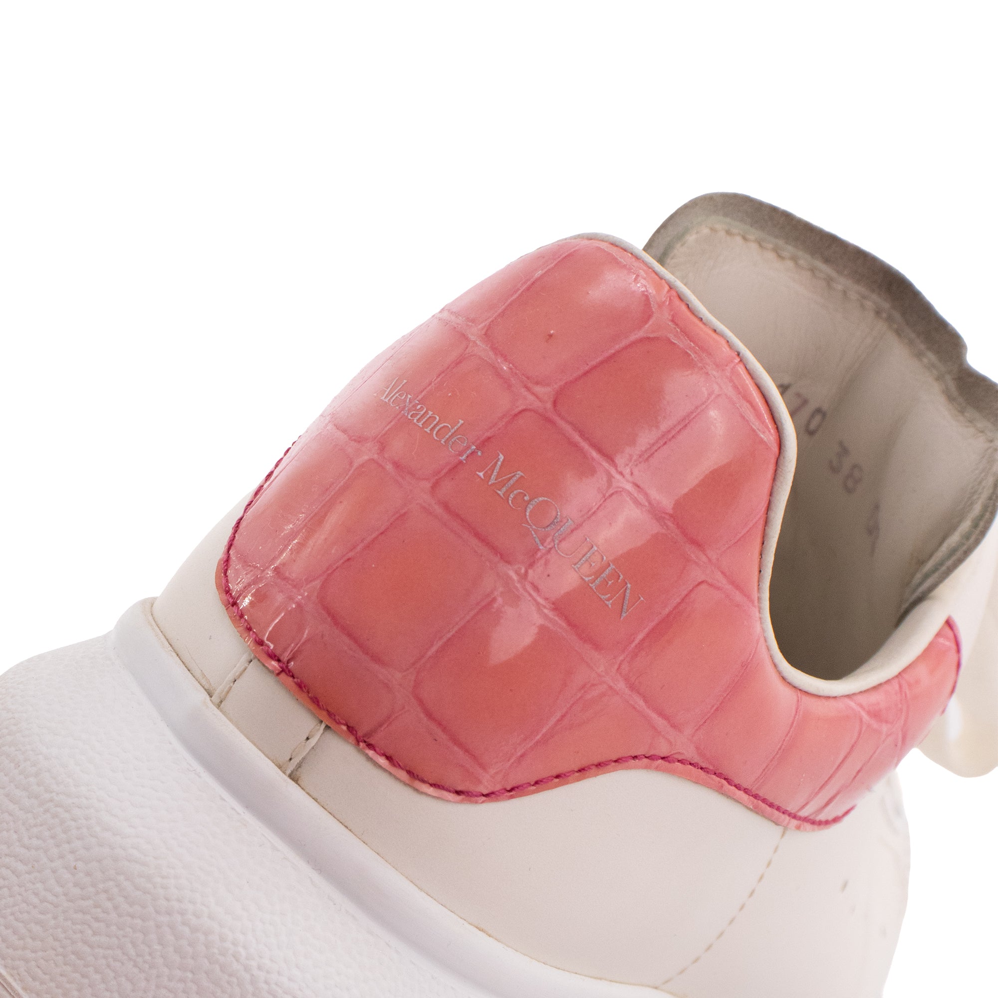 ALEXANDER MCQUEEN - Oversize Alexander Mcqueen sneakers in white and pink leather (T38)