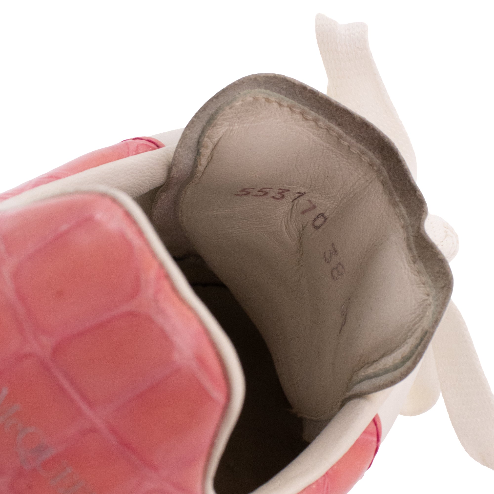 ALEXANDER MCQUEEN - Oversize Alexander Mcqueen sneakers in white and pink leather (T38)