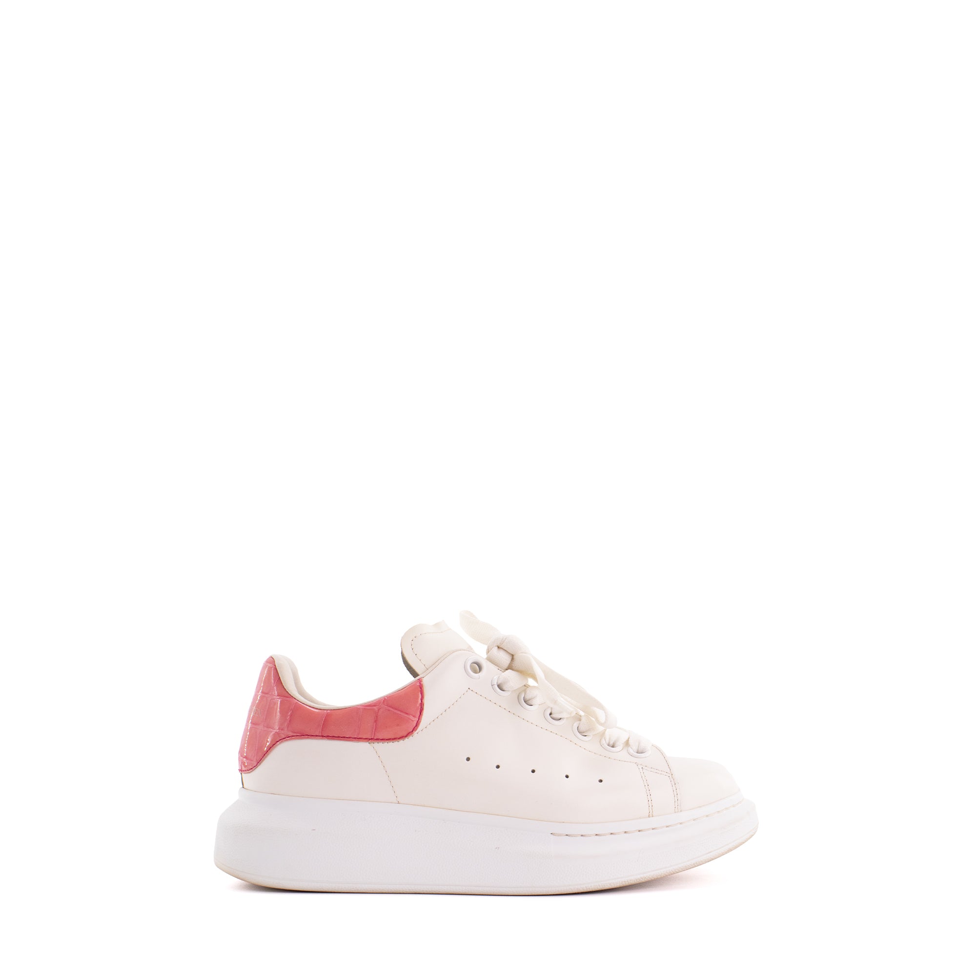 ALEXANDER MCQUEEN - Oversize Alexander Mcqueen sneakers in white and pink leather (T38)