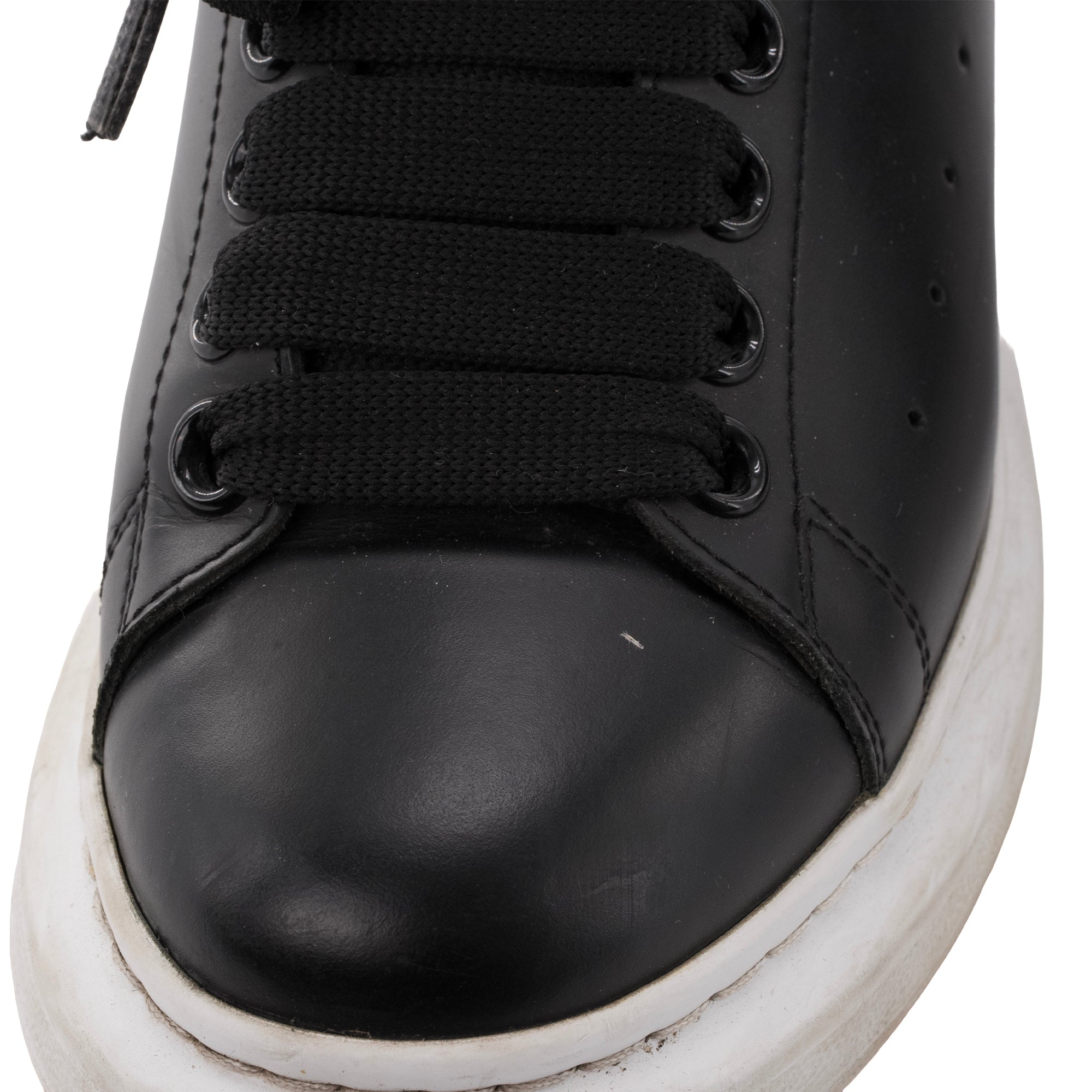 ALEXANDER MCQUEEN - Sneakers Oversize Alexander McQueen en cuir noir (T37.5)