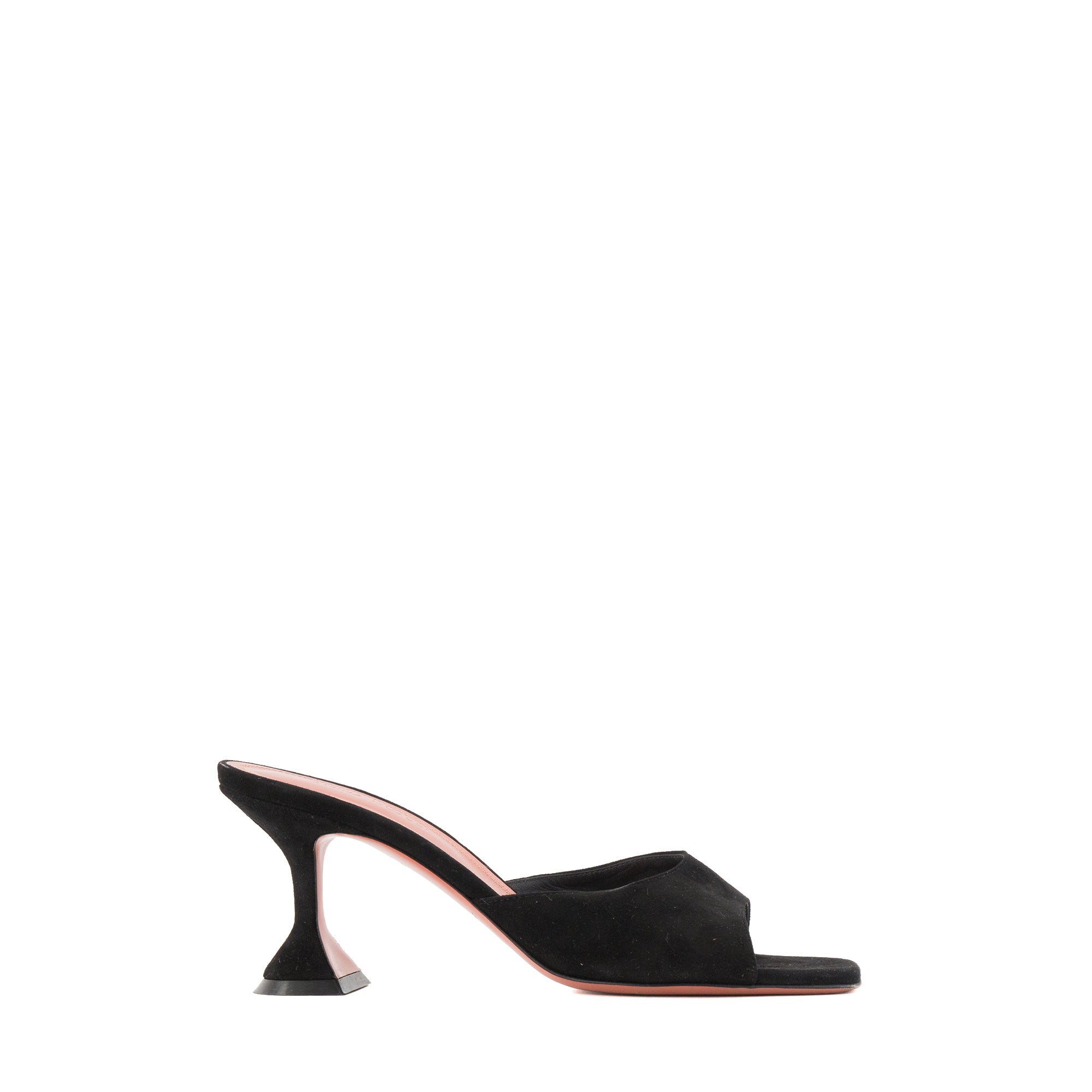 AMINA MUADDI - Sandales Mules Lupita Amina Muaddi en daim noir (T38,5)