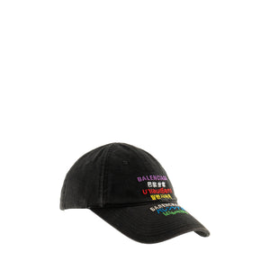 BALENCIAGA - Casquette Languages Balenciaga en toile noire (L)