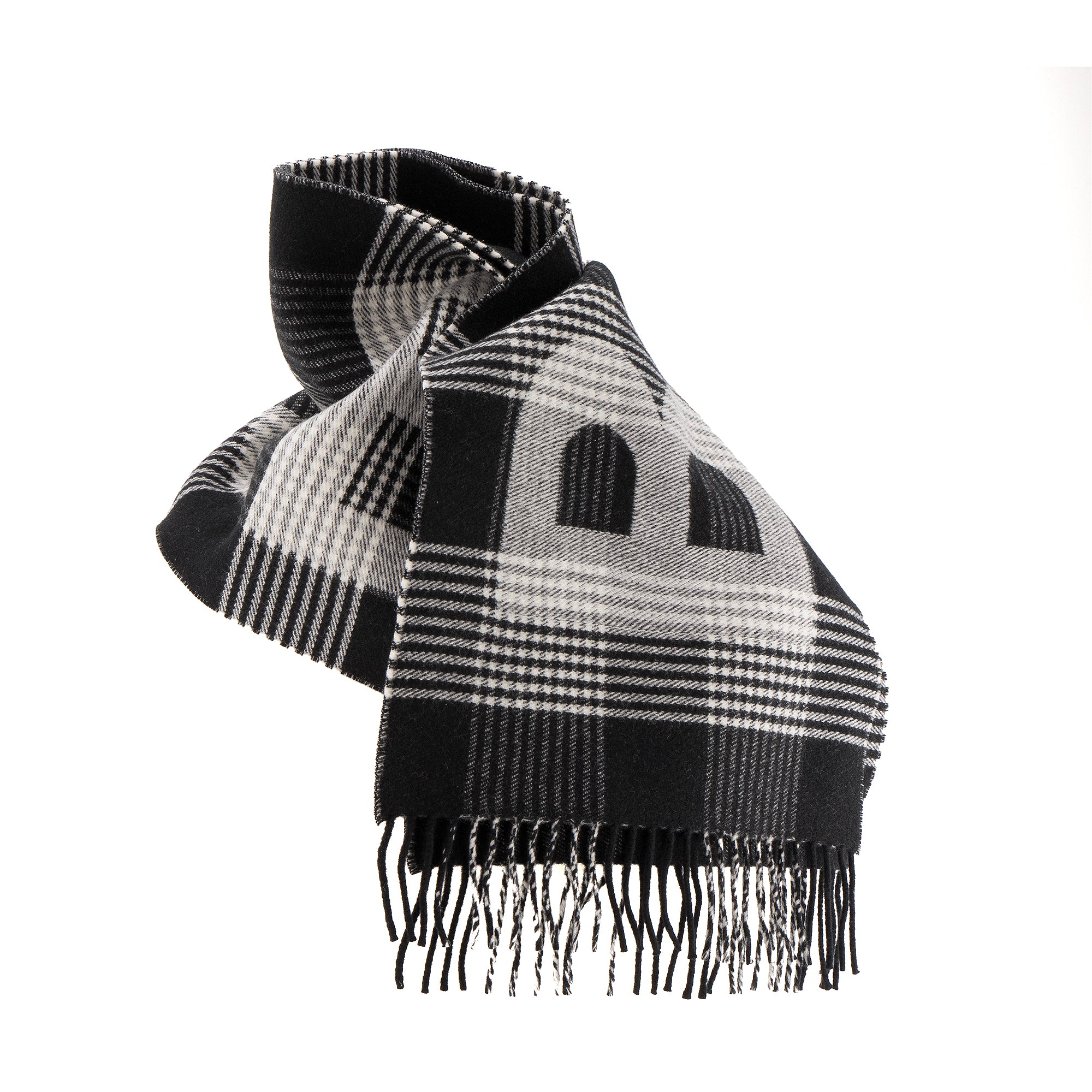 BALENCIAGA - Écharpe Balenciaga en laine blanche et noire