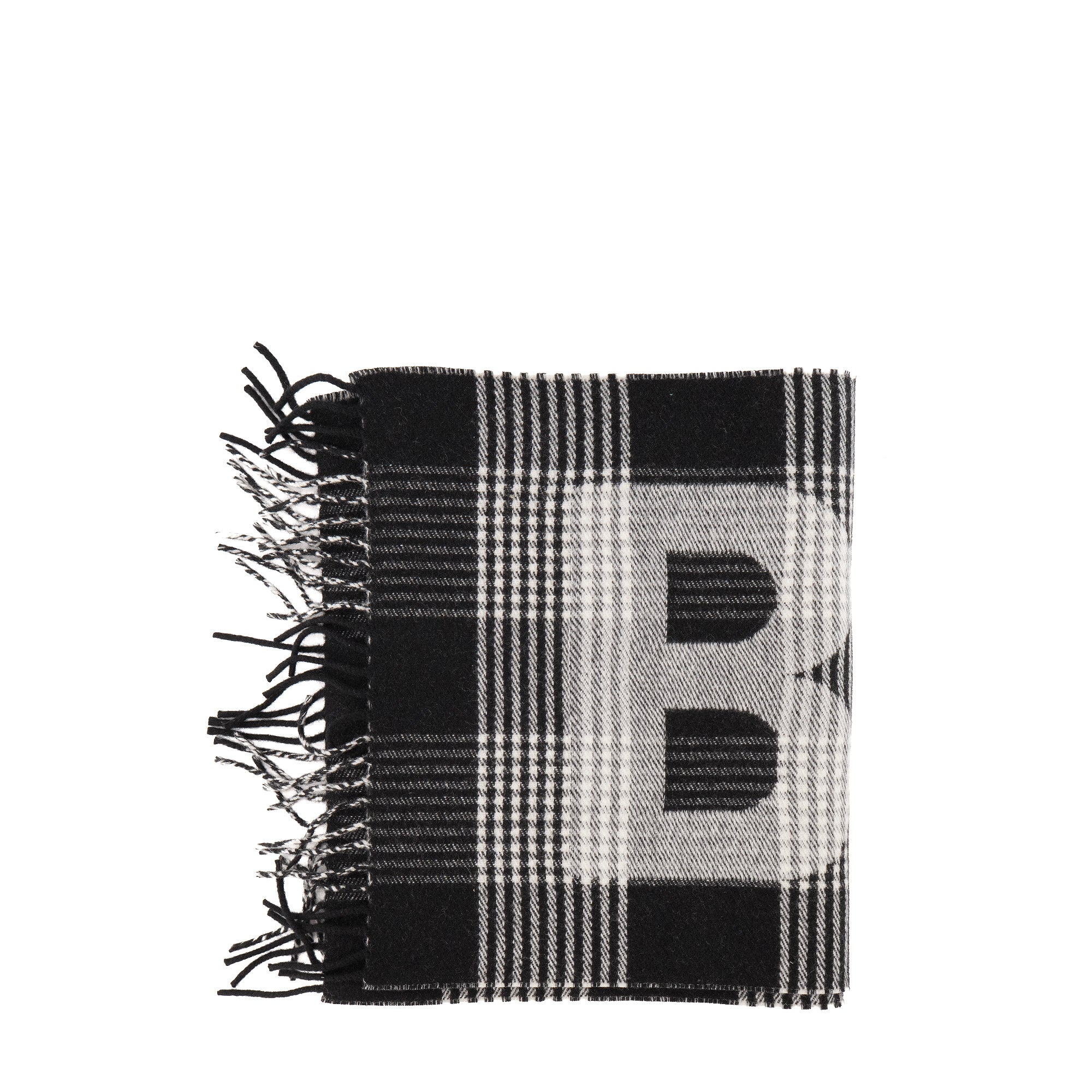 BALENCIAGA - Écharpe Balenciaga en laine blanche et noire