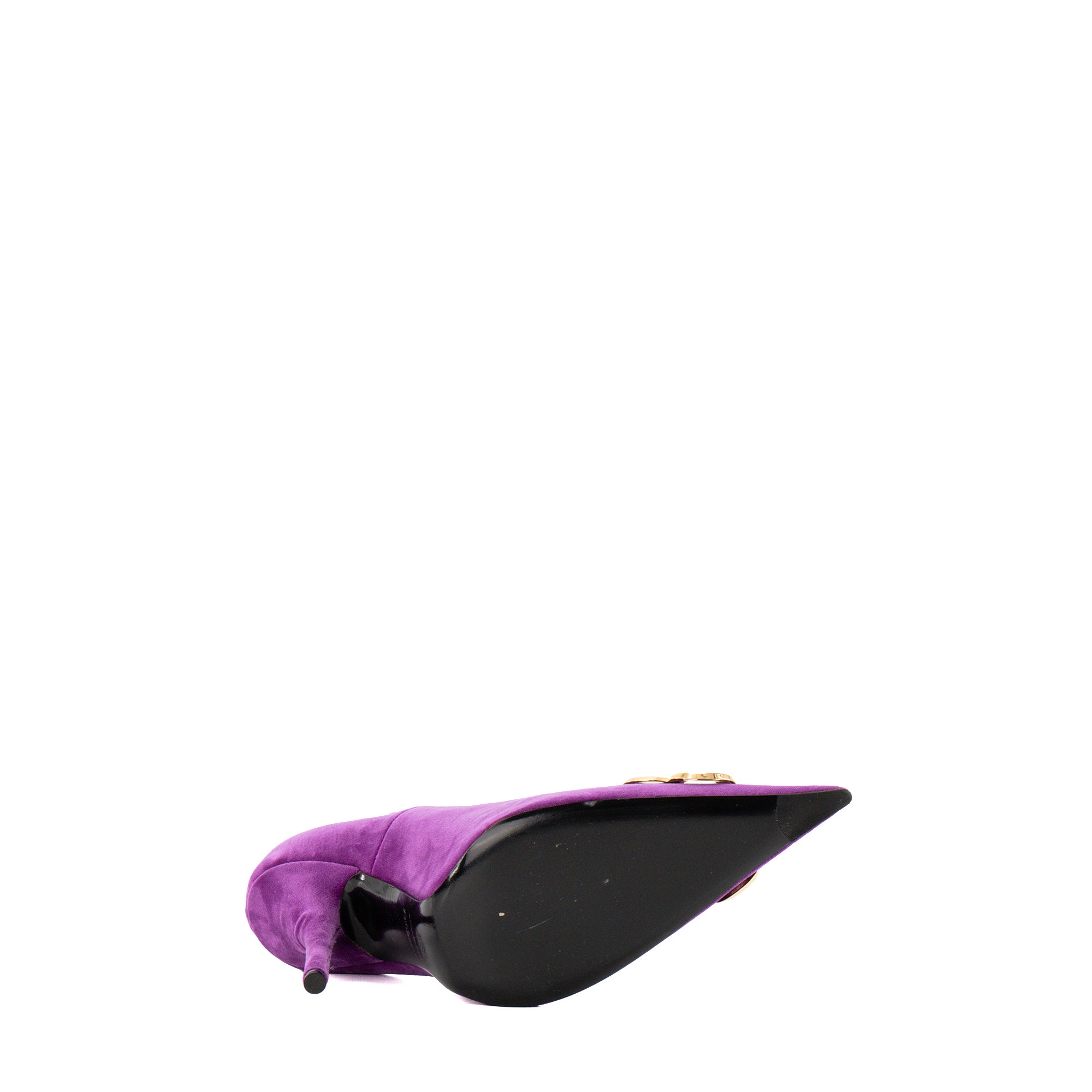 BALENCIAGA - Escarpins BB Balenciaga en velours violet (T38,5)
