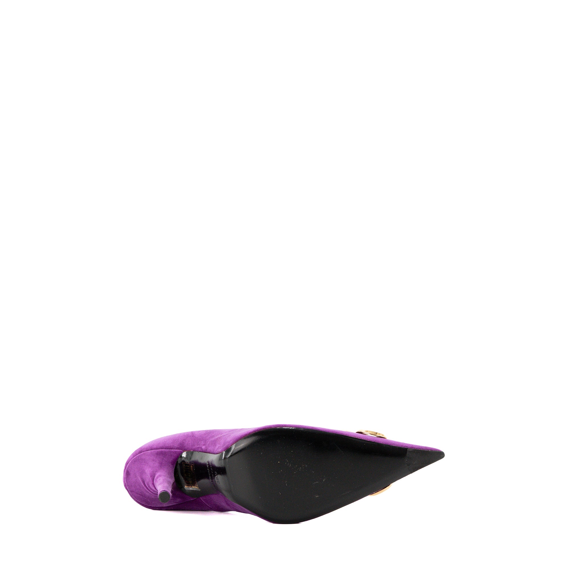 BALENCIAGA - Escarpins BB Balenciaga en velours violet (T38,5)