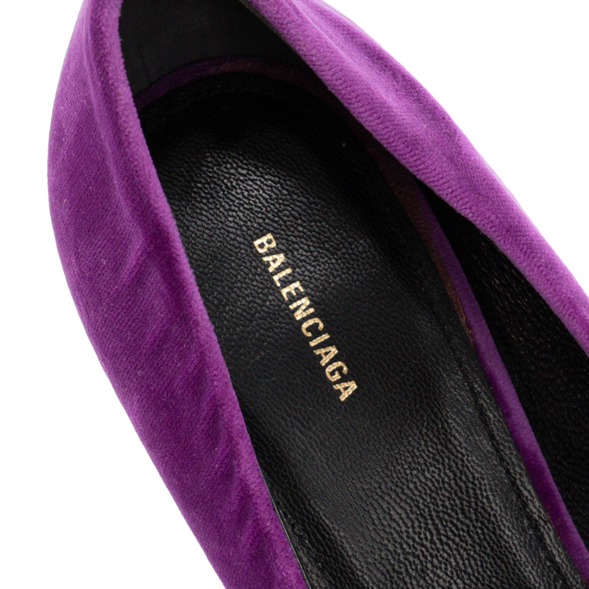 BALENCIAGA - Escarpins BB Balenciaga en velours violet (T38,5)