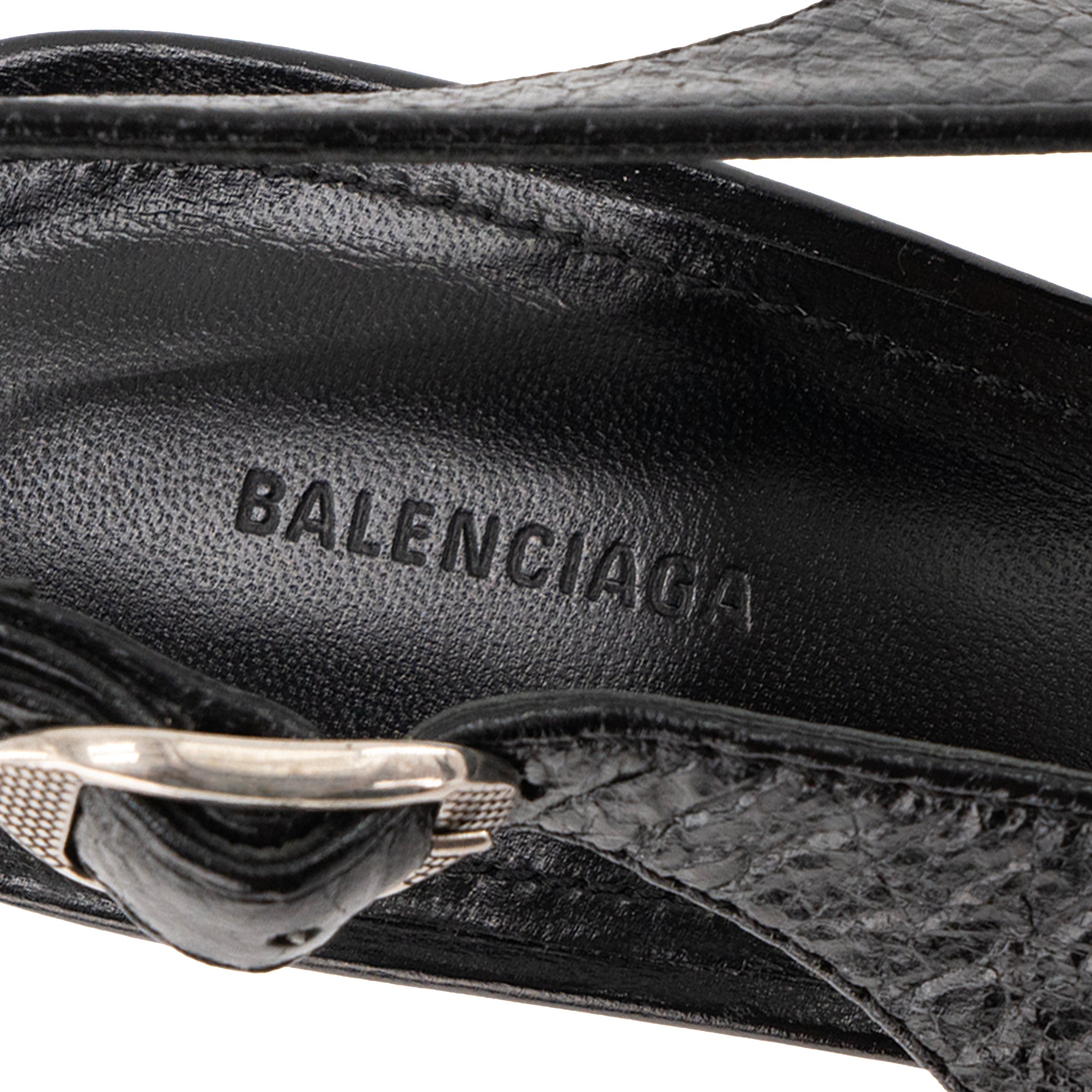 BALENCIAGA - Escarpins Cagole Balenciaga en cuir froissé noir (T37)