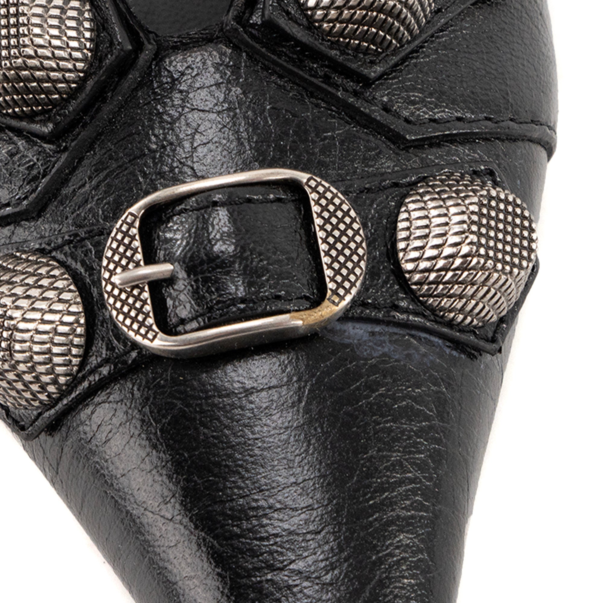 BALENCIAGA - Escarpins Cagole Balenciaga en cuir froissé noir (T37)