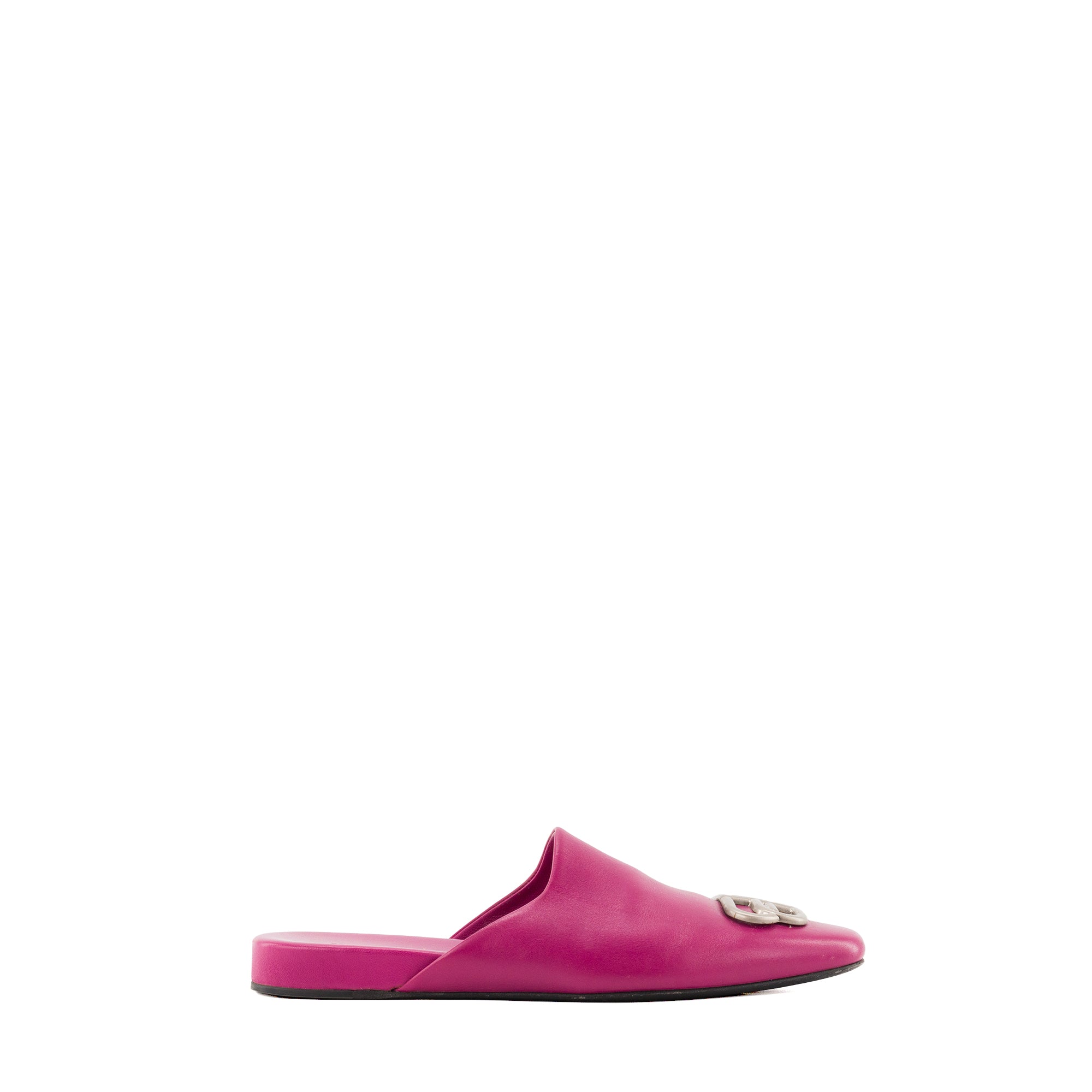 BALENCIAGA - Mules Cosy BB Balenciaga en cuir lisse rose (T38)