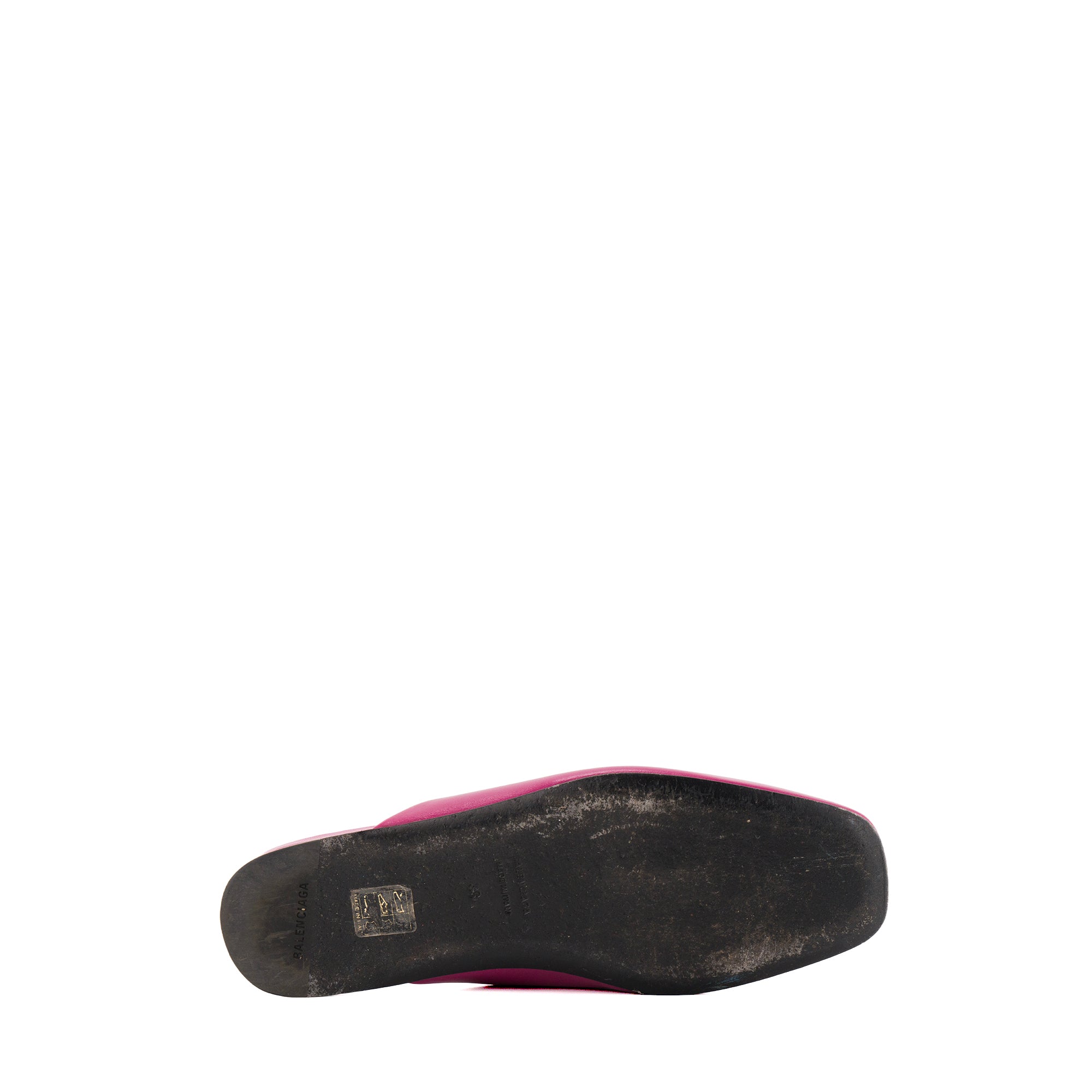 BALENCIAGA - Mules Cosy BB Balenciaga en cuir lisse rose (T38)