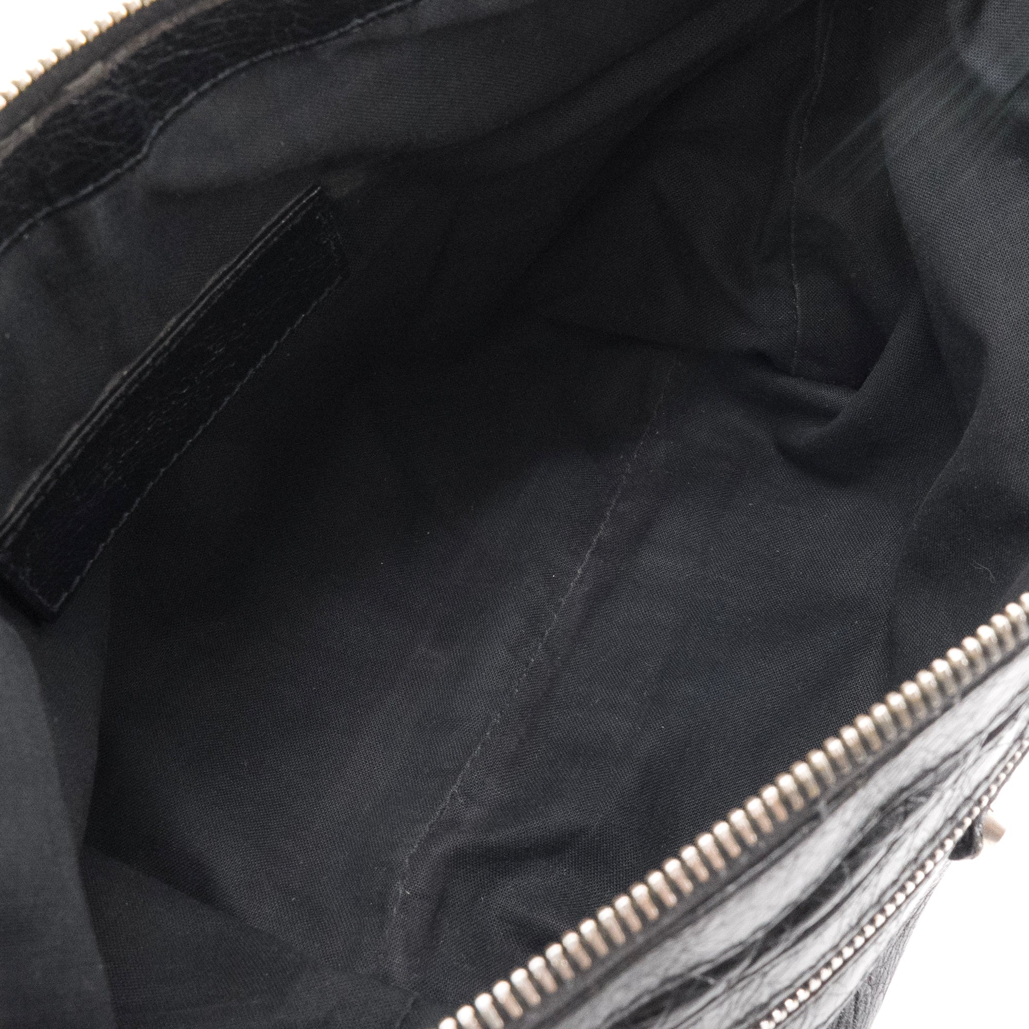 BALENCIAGA - Pochette City Clip Balenciaga en cuir froissé noir