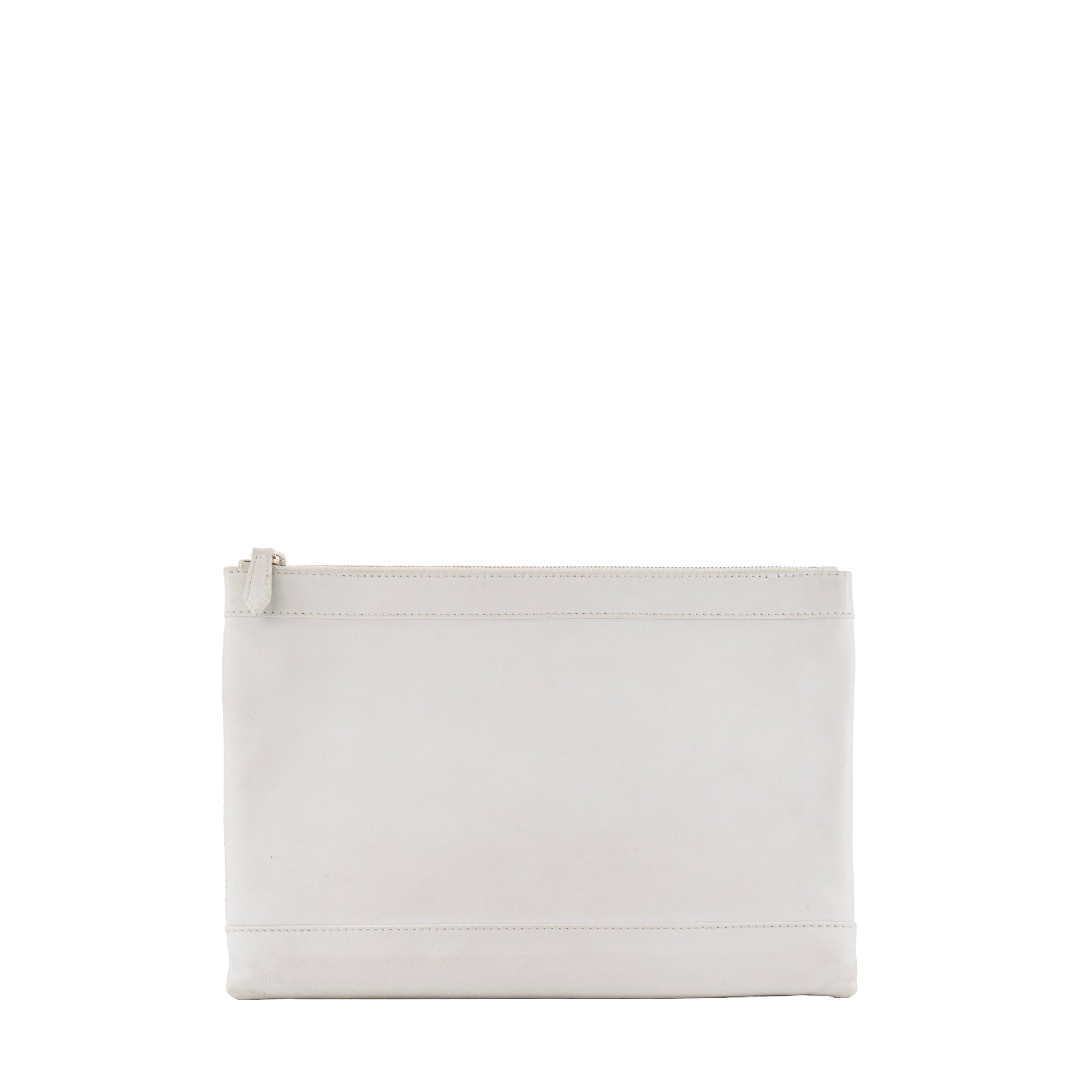 BALENCIAGA - Pochette Logo Balenciaga en cuir lisse gris